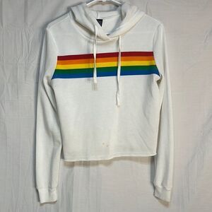 Modern Lux rainbow striped cropped sweater‎